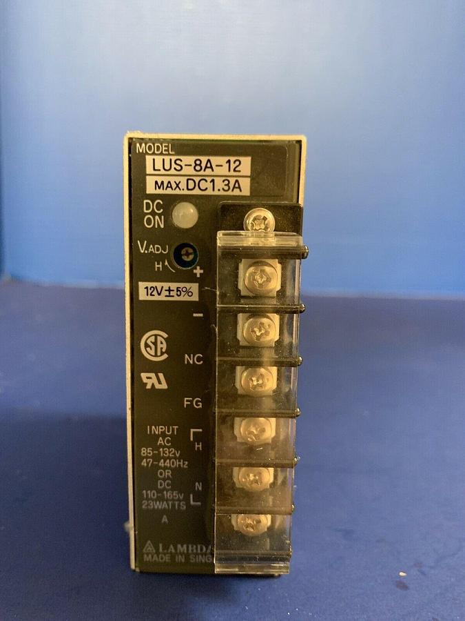 Used Lambda LUS-8A-12, Power Supply, 1.3 A, 85-132VAC or 110-165VDC, Used