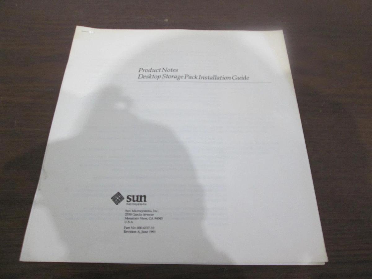 Used Sun, Product Notes, Desktop Storage Pack Installation Guide, 800-6317-10, New