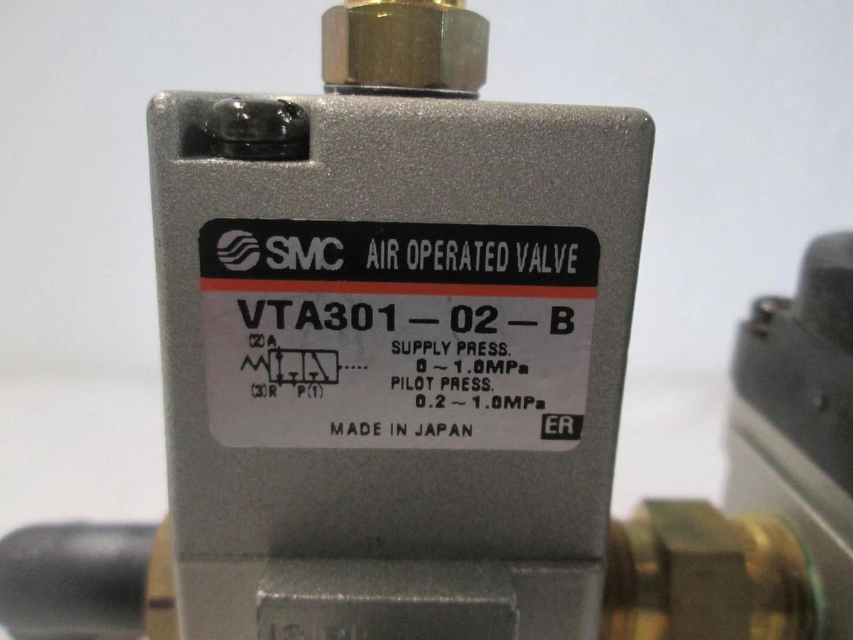 SMC, VTA301-02-B, Air Operated Valve Assy w/ Regulator and 0-60 PSI Gauge, Used