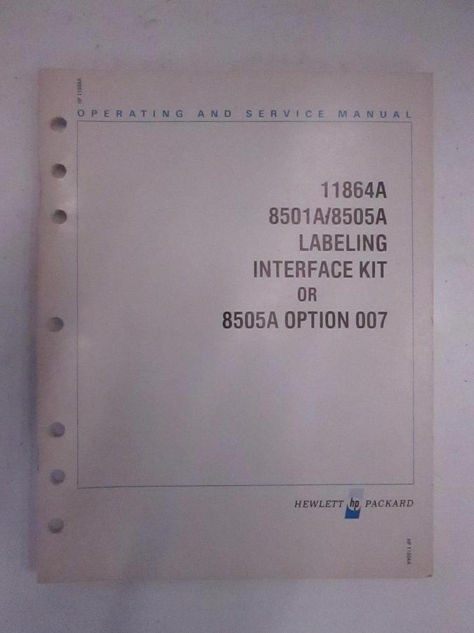 Used HP 11864A Labeling Interface Kit, Operating and Service Manual, Used