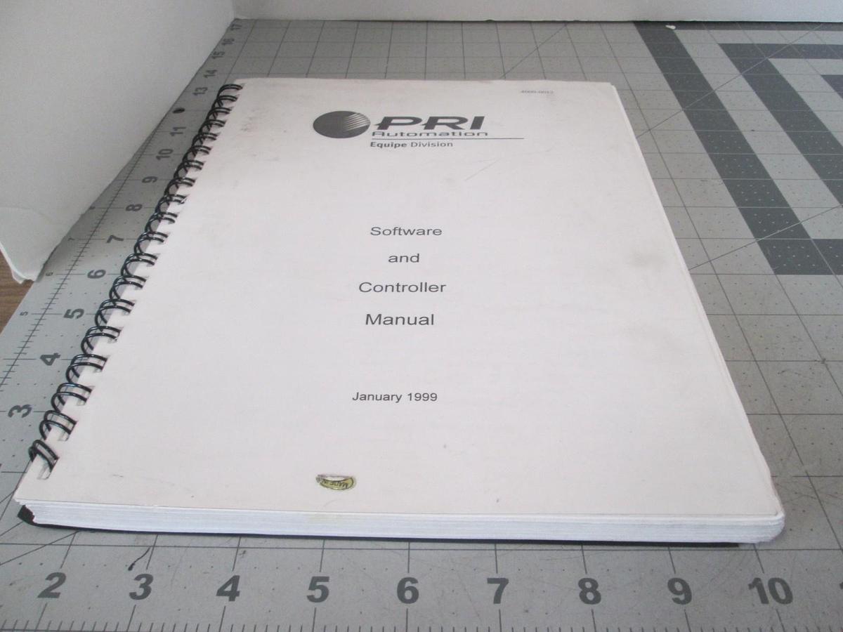 Used PRI Automation, Software and Controller Manual, 4000-0012, Used