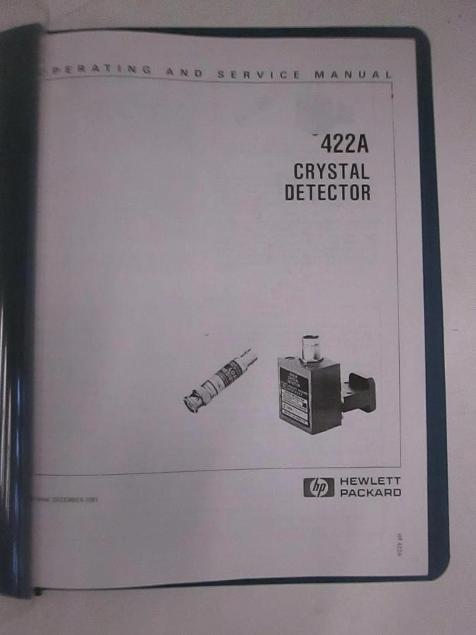 Used HP 422A Crystal Detector Operating and Service Manual, Used
