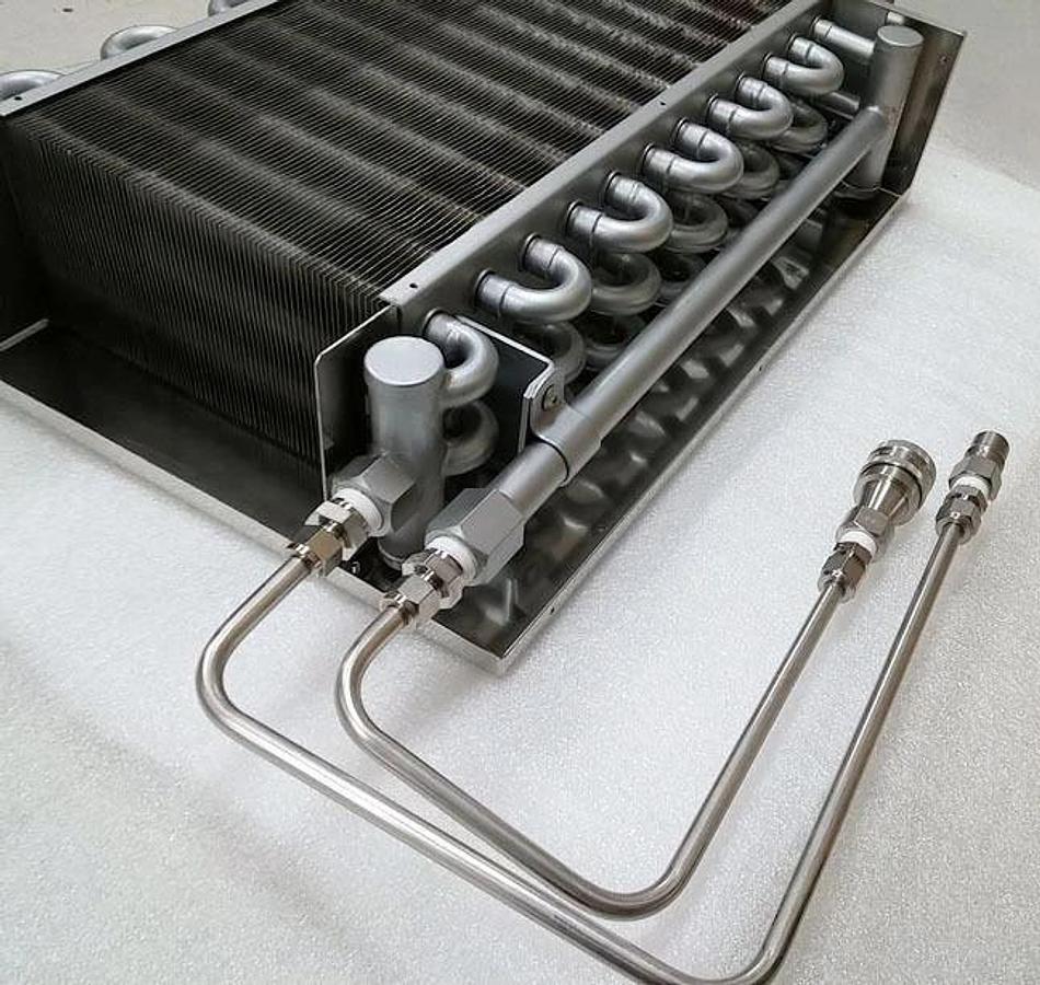 Used Kokusai Stainless Steel Heat Exchanger with Fuji Seiki Throttle Valve, Used