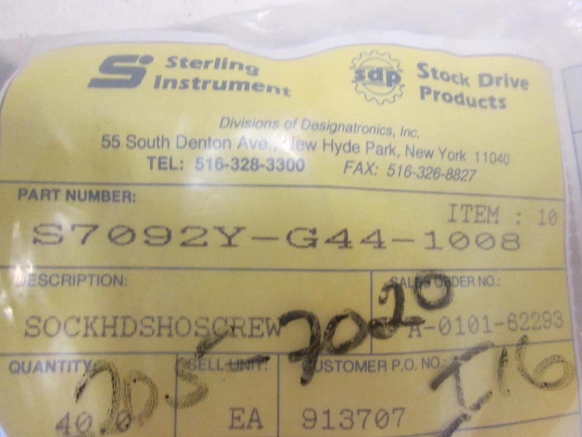 Sterling Instruments, S7092Y-G44-1008, SCR PRECISION SOC HD SHLD, New, Lot of 80