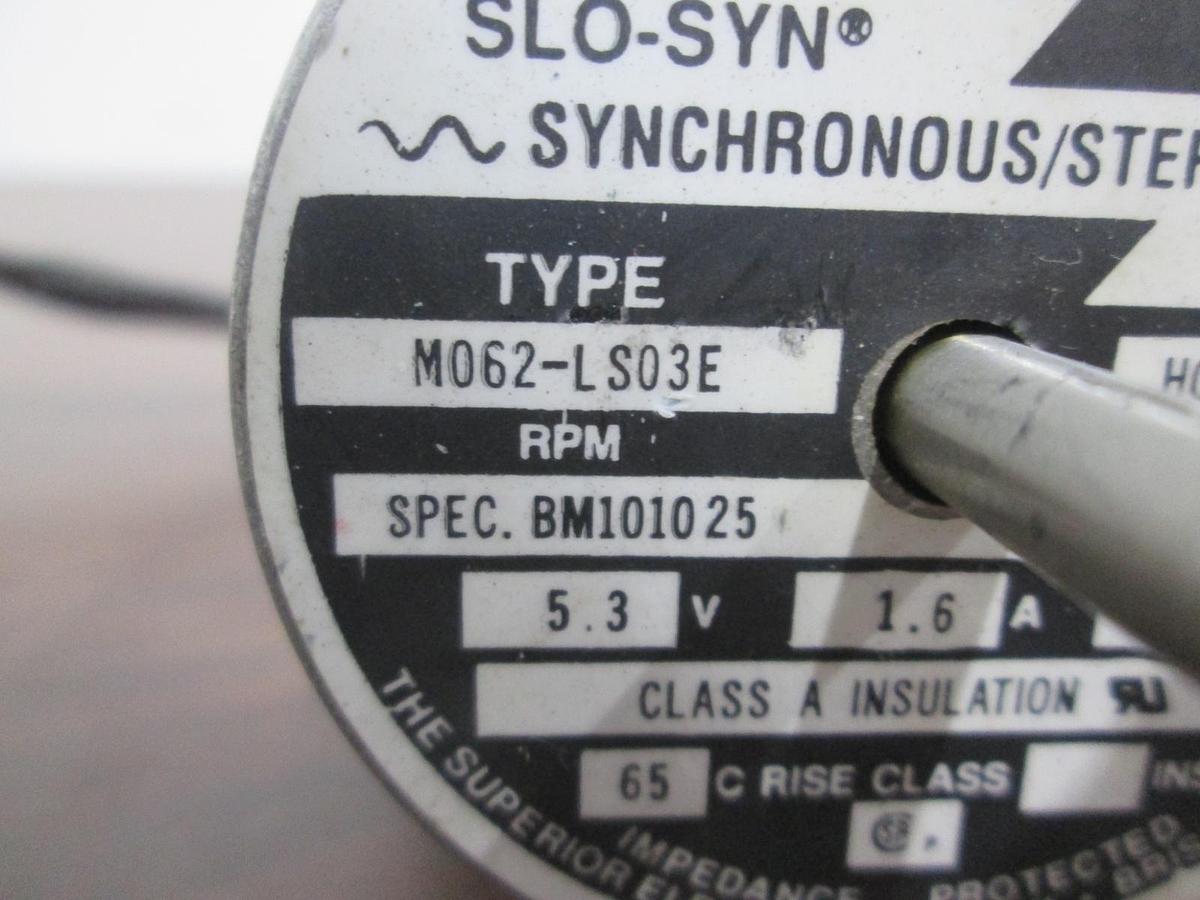 Used Superior Electric, M062-LS03E, Slo-Syn Stepping Motor, 5.3V, 200 Steps, Used