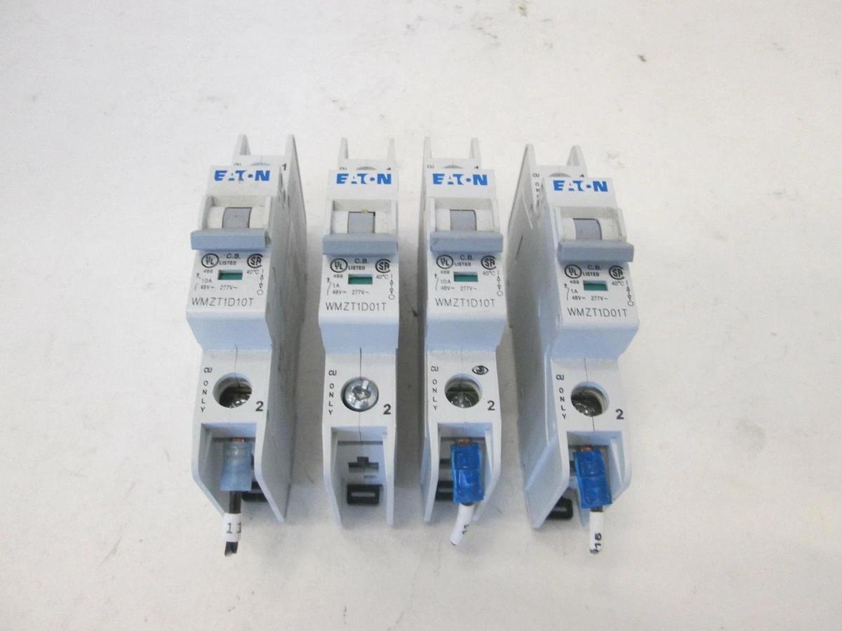 Used Eaton, Single Pole Circuit Breaker, WMZT1D10T, Used, Lot of 4