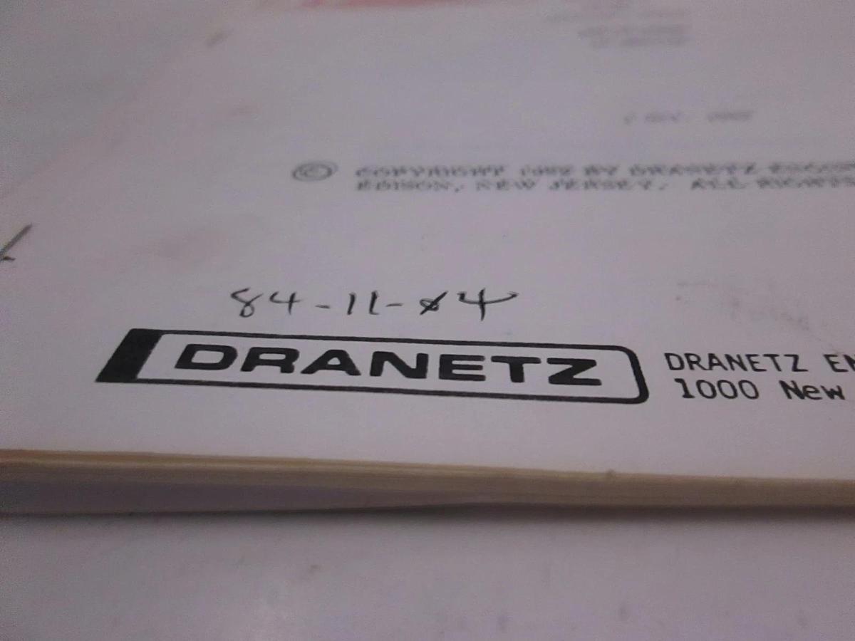 Used Dranetz TM-110385-1 Volume 1 Operator's Manual, Used