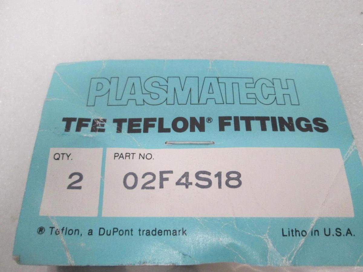 Plasmatech, 18 ball socket, 1/4 fitting 02F4S18, TFE Teflon Fitting, New, Lot 2