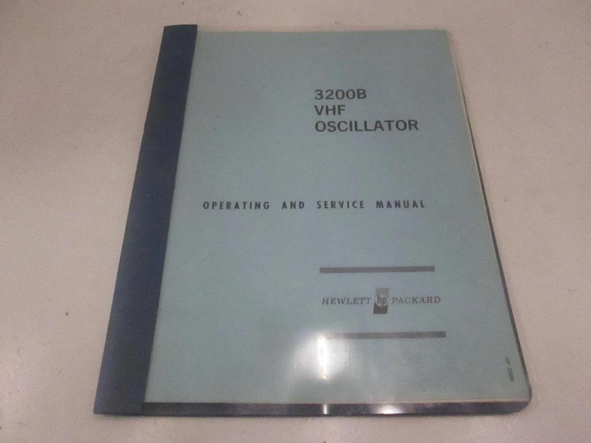 Used HP Model 3200B VHF Oscillator Operating And Service Manual, Used