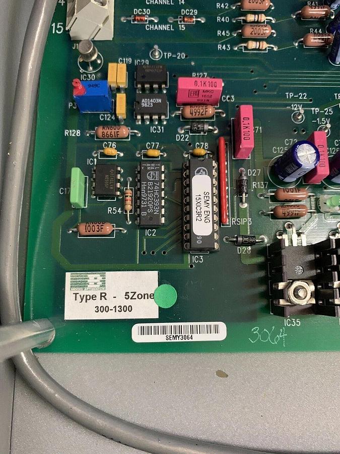 Used SEMY ENGINEERING MYP9001005 T/C Amplifier, 15 Input Type R, Used