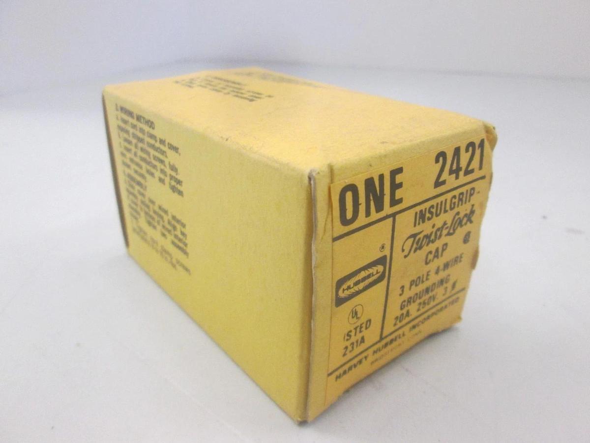 Hubbell, One 2421, Insulgrip Twist-Lock Cap, 3 Pole, New