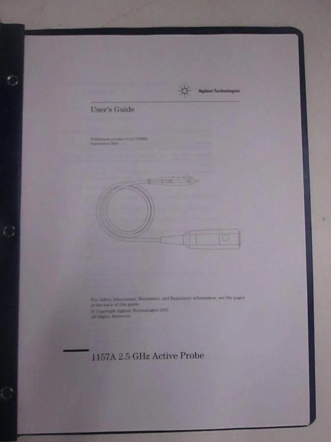 Used Agilent 1157A 2.5GHz Active Probe User's Guide, Used