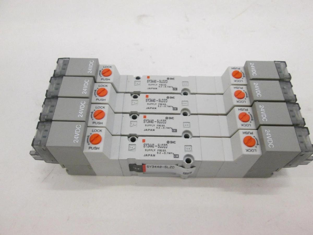 Used SMC, SY3440-5LOZD, Solenoid Valve, Used, Lot of 4