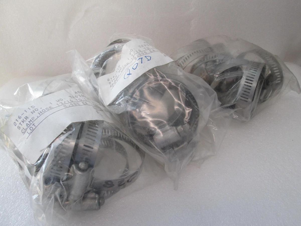 Clamp Hose, 13/16 To 1-3/4 SST, 216-115, New, Lot of 24