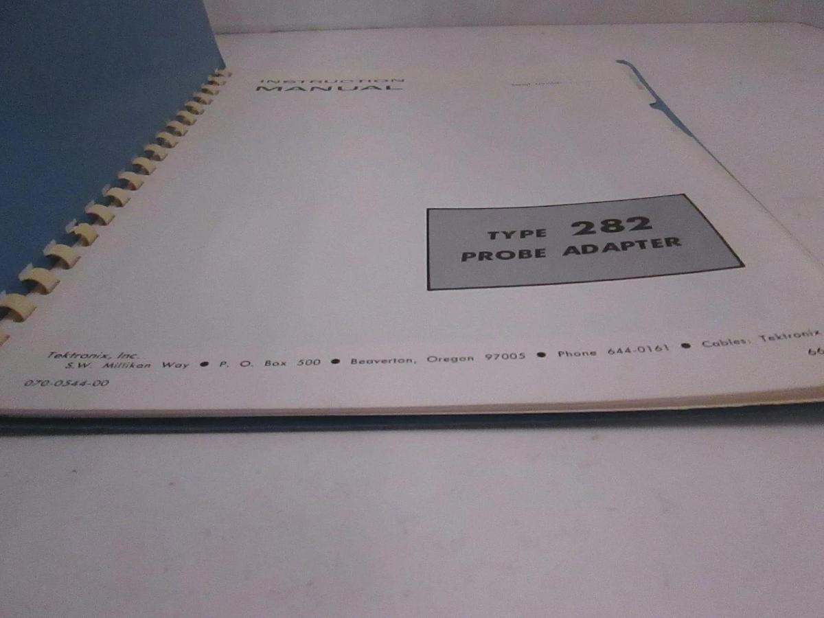 Used Tektronix Type 282 Probe Adapter Instruction Manual, Used