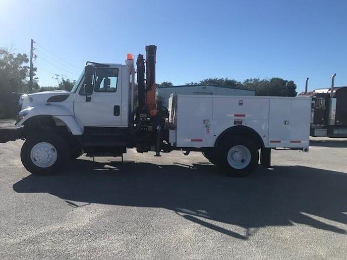 Used 2008 International 7400 4x4 Flatbed Knuckle Boom Truck - C44369