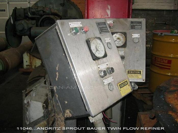 Refurbished Sprout Waldron R42EMAII Twin Flow Refiner, 42", Electro-Mechanically Actuated, Recently Rebuilt, With Guards, Coupling, Pedestal Controls #11046