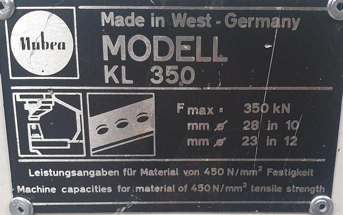 Gebraucht Lochstanze Mubea KL 350