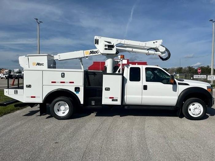 Used Altec AT40-G Bucket Boom on 2015 Ford F550 4x4 Extended Cab Utility Bucket Truck