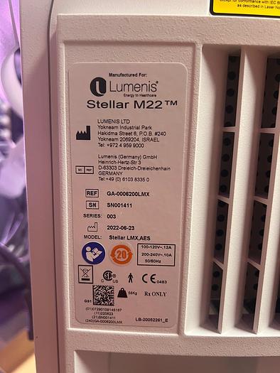 Used 2022 LUMENIS Stellar M22 IPL (IPL, ResurFX, and Q-Switched Nd:YAG)