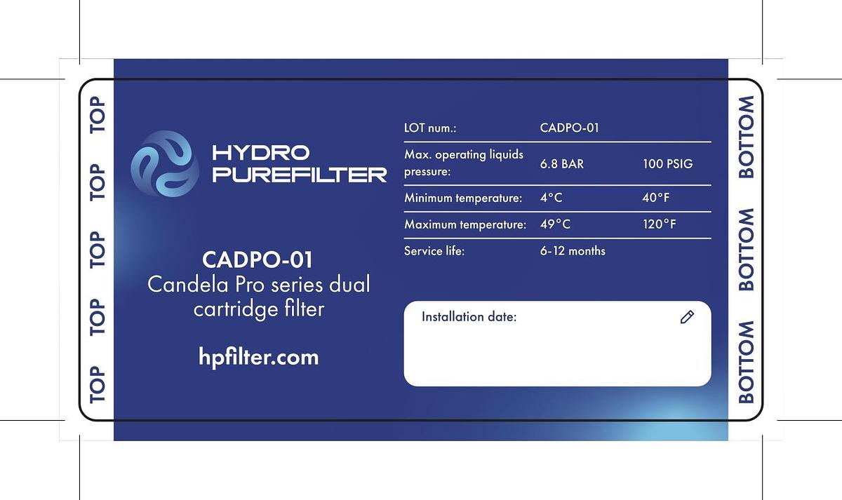 HYDRO PUREFILTER Candela Pro Series Dual Cartrige Filter