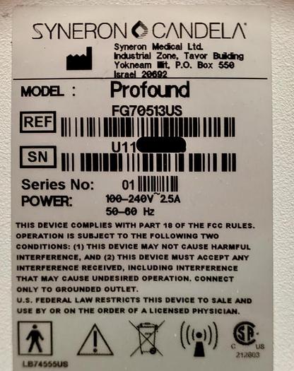 Used 2011 SYNERON Profound
