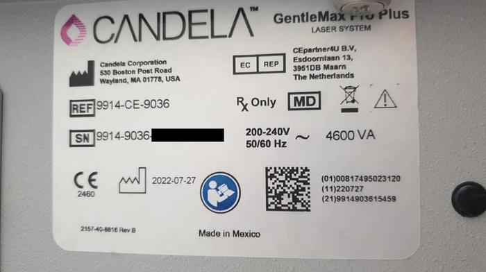 Used 2022 Candela  Gentlemax Pro Plus