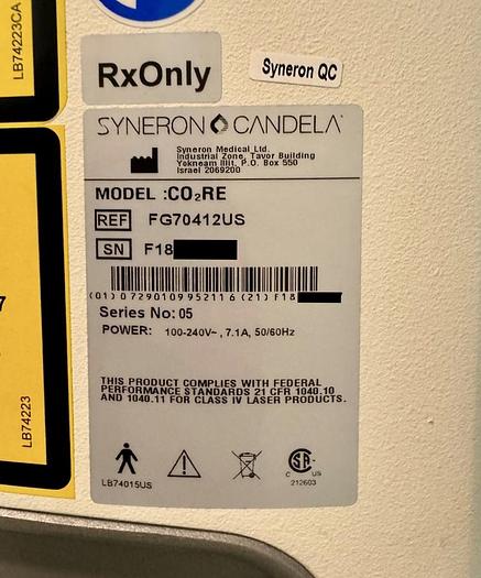 Used 2018 SYNERON CANDELA CO2RE