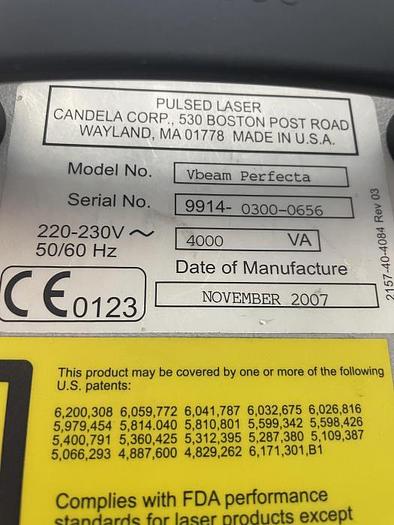 Used Used Very Good CANDELA VBeam Perfecta