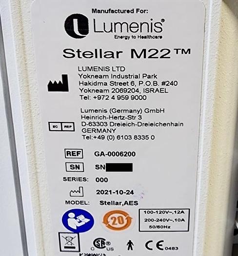Used 2021 LUMENIS Stellar M22 (IPL, Mulit-Spot Nd:YAG and Q-Switched Nd:YAG)