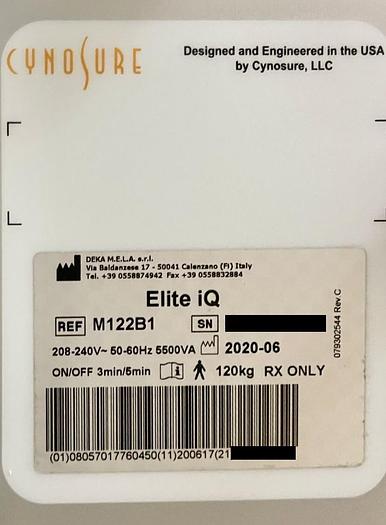 Used 2020 CYNOSURE Elite iQ and Zimmer Cryo 6