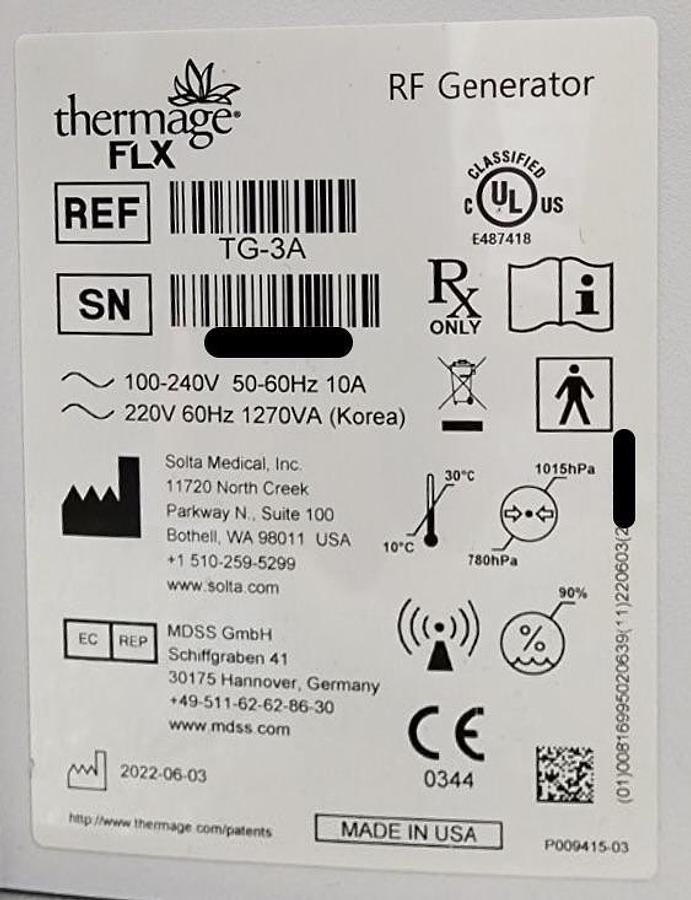 Used 2022 SOLTA Thermage FLX