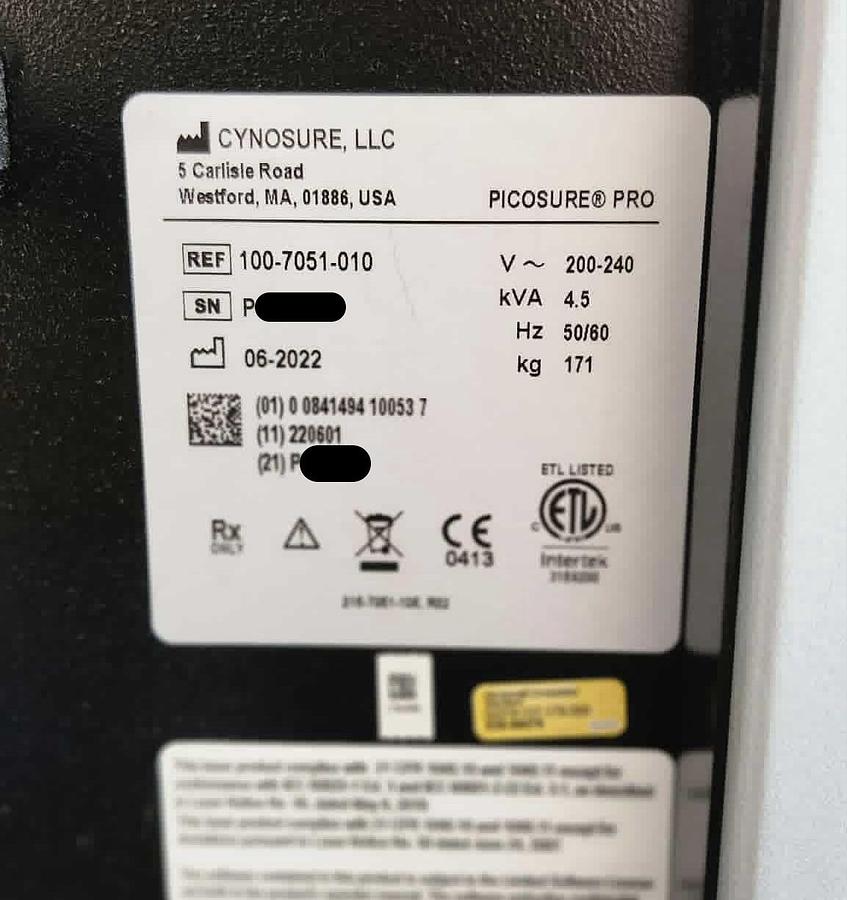 Used 2022 CYNOSURE PicoSure Pro