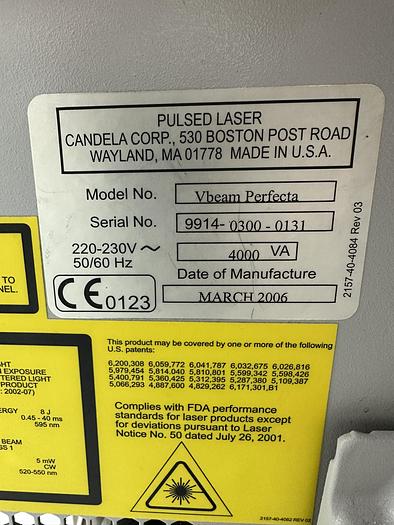 Used 2006 CANDELA VBeam Perfecta