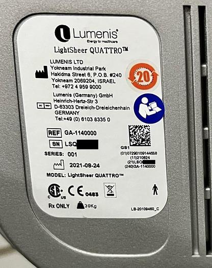 Used 2021 LUMENIS LightSheer Quattro