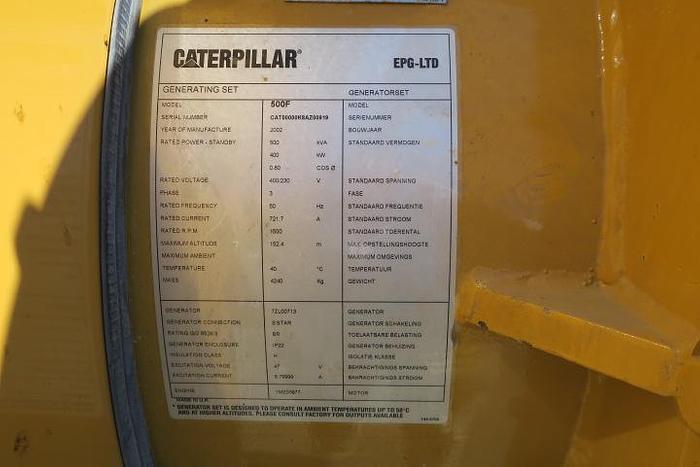 D'occasion 2002 Caterpillar 500 KVA