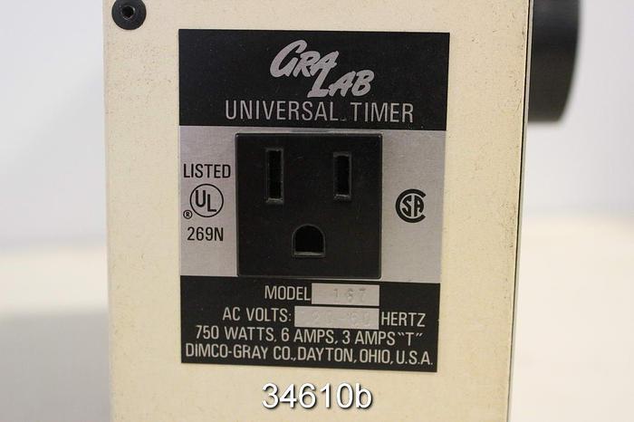 Used Gralab Model 167 Universal Lab Timer, 0-60 Min. #34610