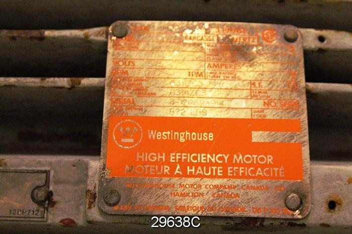 Used Westinghouse HSB 50 Hp-1178 Rpm  Ac Motor #29638