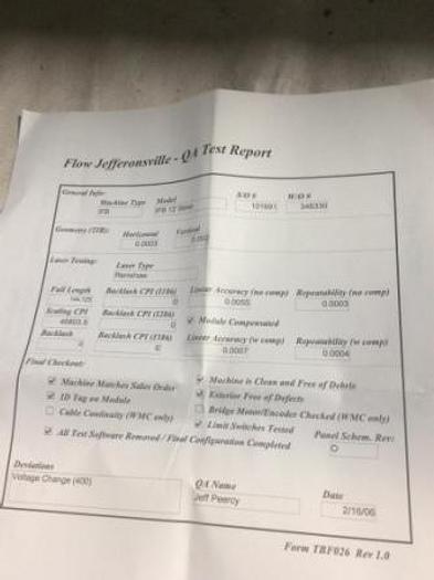 Used 2006 Flow IFB 713633-1 Waterjet