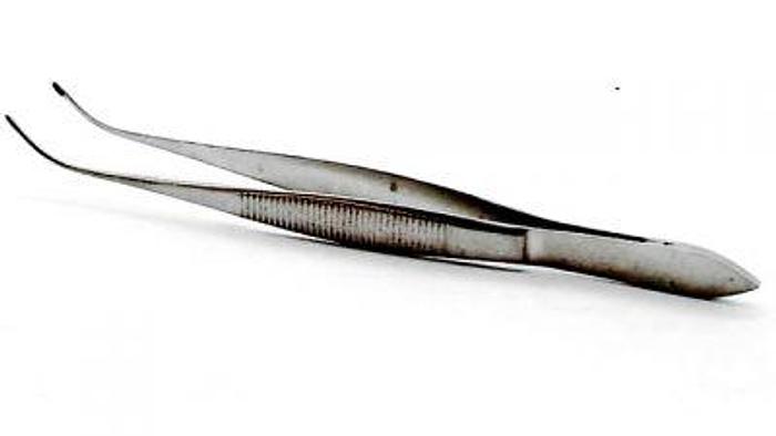 Used Ophthalmic Forceps Iris Curved Plain 115mm (4-1/2in)