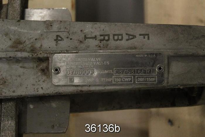 Used Fabri 4" Hand Operated Knife Gate Valve, C37S316FRI #36136