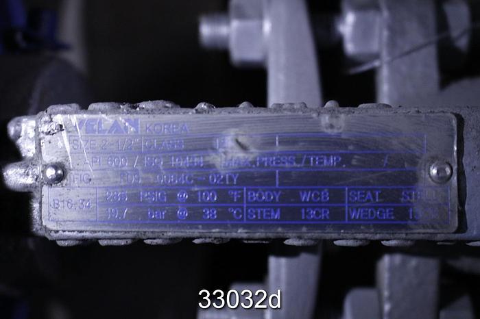 Unused Velan 2.5" Outside Stem And Yoke Gate Valve #33032