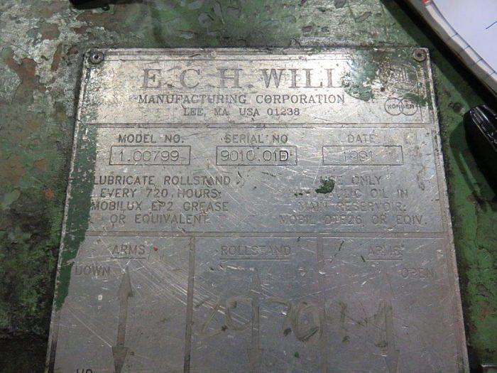 Used 76" (1.93M) ECH WILL UNWIND STAND 60 " OD ROLLS TWO AVAILABLE