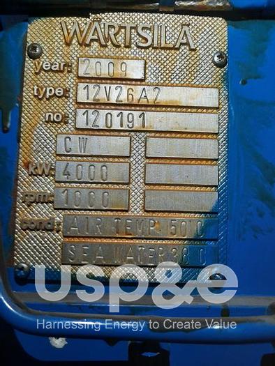 4 MW 2010 New Wartsila 12V26A2 Diesel Generator