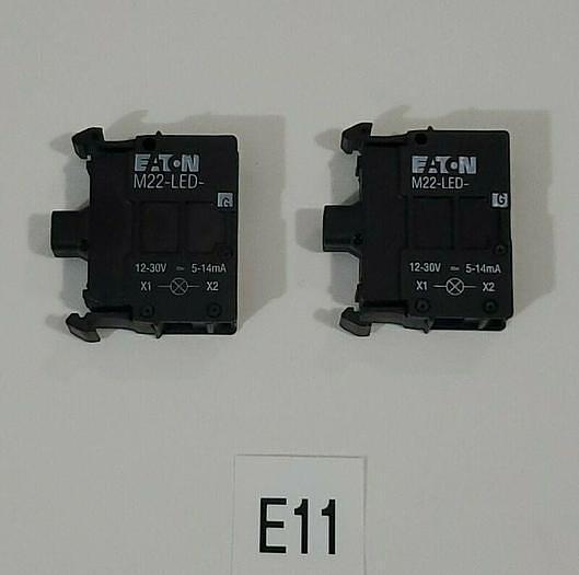 *NEW* LOT OF 2 Eaton M22-LED-G LED Green Lamp Light Units 12-30V + Warranty!