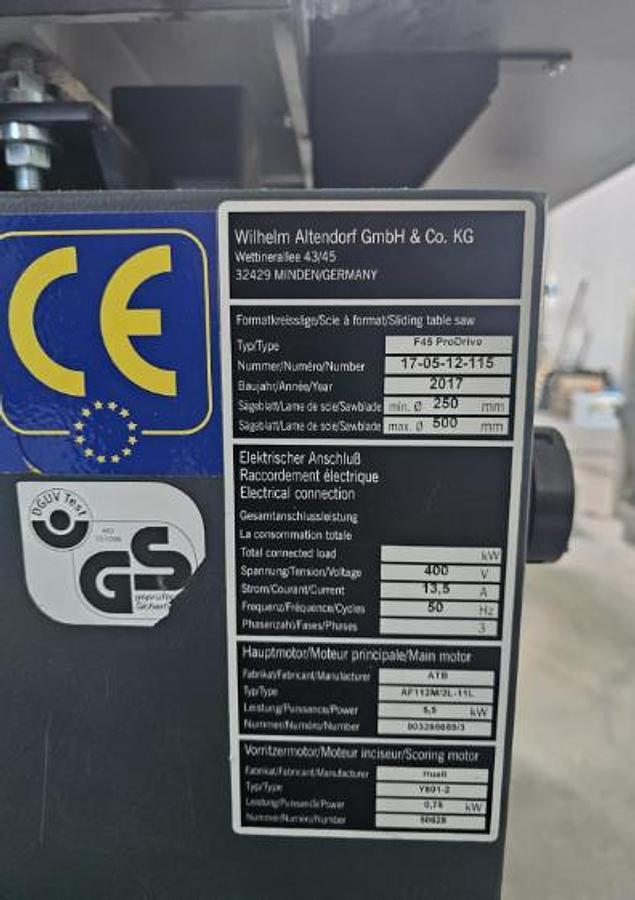 Gebraucht 2017 Altendorf F45 ProDrive Formatkreissäge