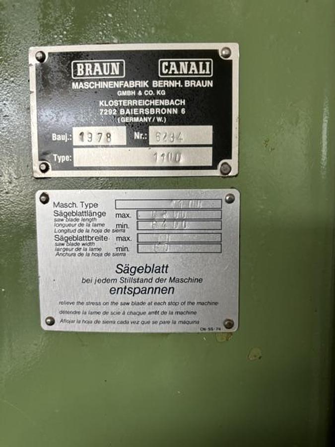 Gebraucht Braun Canali Trennbandsäge Typ 1100