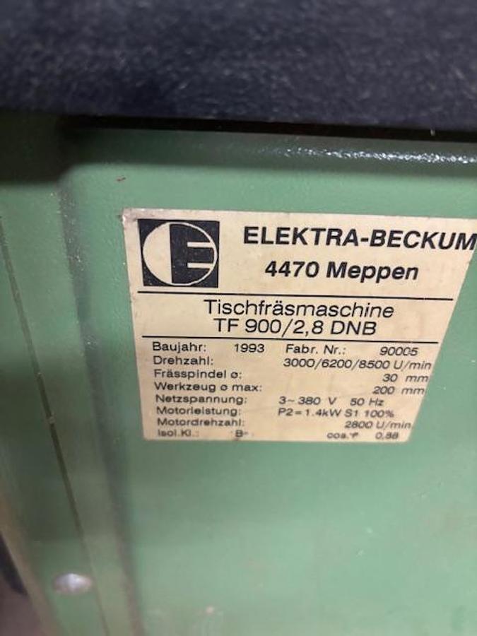 Gebraucht 1993 Elektra Beckum Tischfräse TF 900