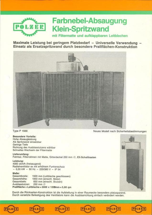 Gebraucht Polzer Lackierwand/Klein-Spritzwand