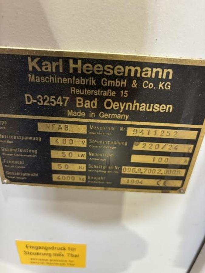 Gebraucht Heesemann Breitbandschleifmaschine MFA 8